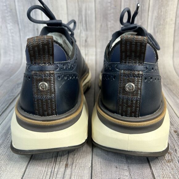 Cole Haan 5.ZEROGRAND Wingtip Oxford Shoes Men's 9W Dark Navy C38901 - Picture 4 of 11